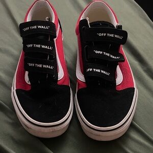 Vans Men Sneakers in Red, Black, and White